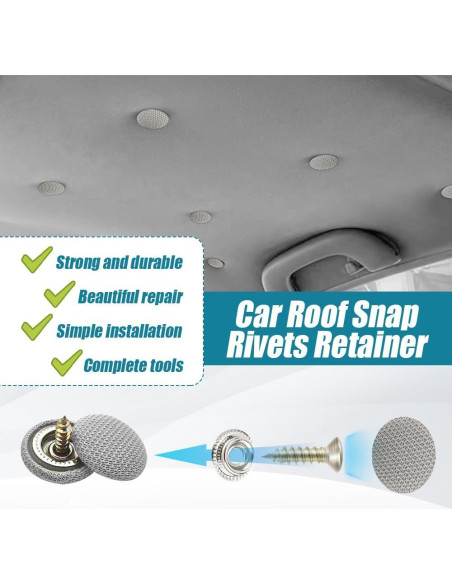 Kit de Reparación de Techo de Coche Kutyun - 24 Botones y Herramientas