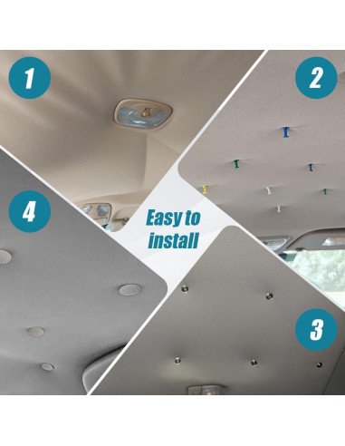 Kit de Reparación de Techo de Coche Kutyun - 24 Botones y Herramientas