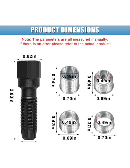 Kit de reparación de roscas de bujía GAOLAOSY M14 4 insertos