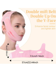 Mascarilla V-Line TOSOUATOP Rosa Reutilizable Efecto Elevador 2