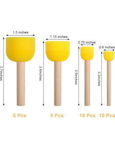 Juego de 30 Brochas de Esponja Redondas Vivinin para Pintura 2
