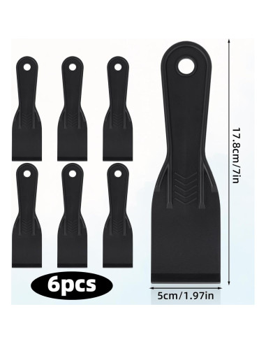 6 Cuchillos de Masilla Plásticos Gosknor 17.8x5cm Negro