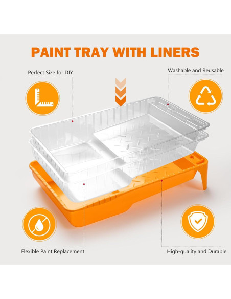 Forros de Bandeja de Pintura 4" Mister Rui - 10 Piezas Desechables