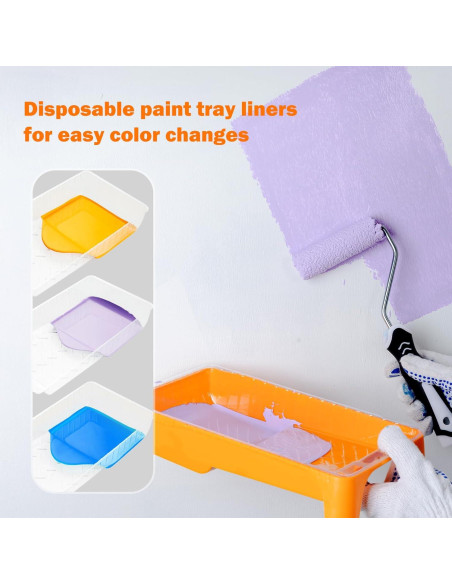 Forros de Bandeja de Pintura 4" Mister Rui - 10 Piezas Desechables