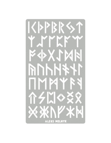 Plantilla de Metal Aleks Melnyk No.35 Runas Futhark 10.1x17.7cm