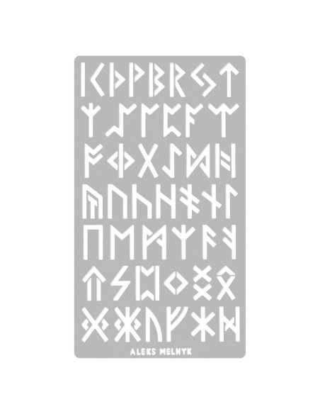 Plantilla de Metal Aleks Melnyk No.35 Runas Futhark 10.1x17.7cm