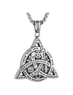 Collar Triquetra Celta de Acero Inoxidable 60 cm Plata