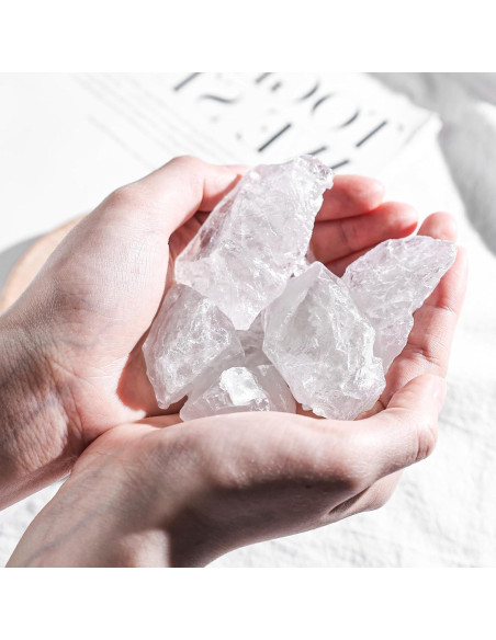 Set de 6 Piedras Naturales Crudas JOHOUSE Cuarzo Claro 300g