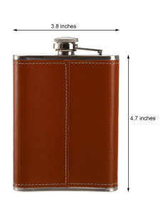 Frasco de Cadera Suwimut 240ml Acero Inoxidable Marrón 2