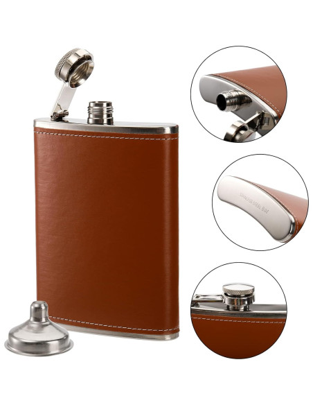 Frasco de Cadera Suwimut 240ml Acero Inoxidable Marrón