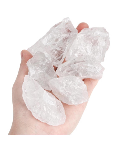 Set de 6 Piedras Naturales Crudas JOHOUSE Cuarzo Claro 300g