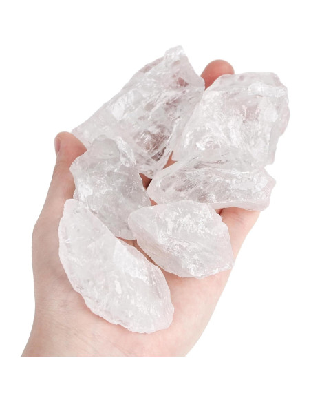 Set de 6 Piedras Naturales Crudas JOHOUSE Cuarzo Claro 300g