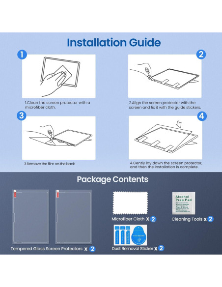 Protector de Pantalla MoKo 2 Paquete Vidrio Templado 12" Surface Pro 2025