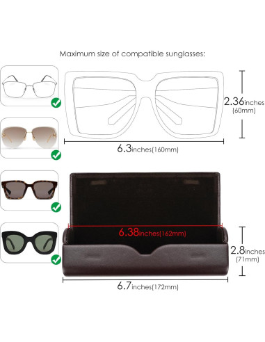 Estuche Grande para Gafas de Sol Linkidea Café Doble Puente