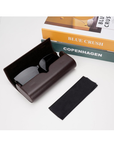 Estuche Grande para Gafas de Sol Linkidea Café Doble Puente