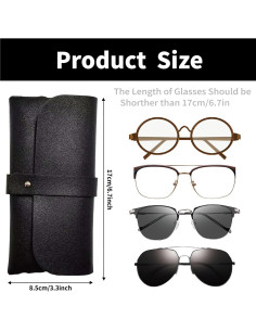 Estuche de Gafas de Cuero ZoiNavyer - 2 Piezas con Paño 2