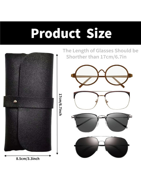 Estuche de Gafas de Cuero ZoiNavyer - 2 Piezas con Paño