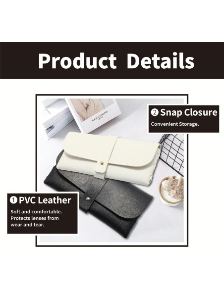 Estuche de Gafas de Cuero ZoiNavyer - 2 Piezas con Paño