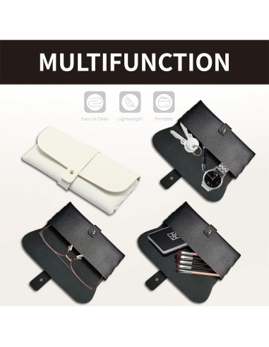 Estuche de Gafas de Cuero ZoiNavyer - 2 Piezas con Paño