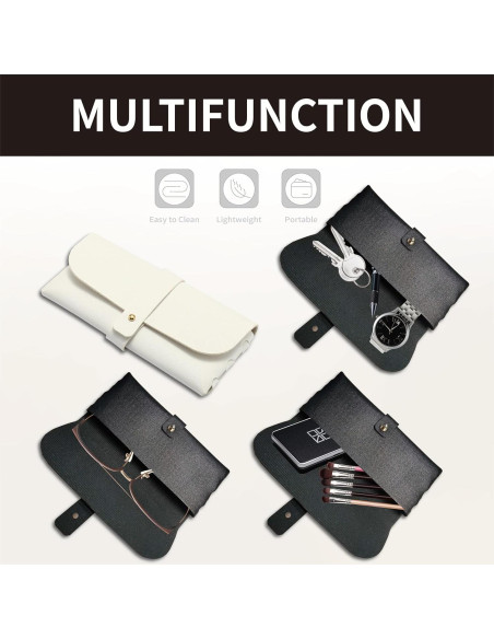 Estuche de Gafas de Cuero ZoiNavyer - 2 Piezas con Paño