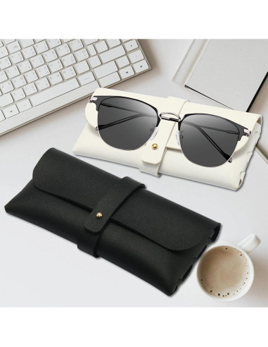 Estuche de Gafas de Cuero ZoiNavyer - 2 Piezas con Paño