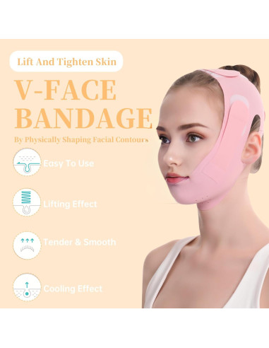 Mascarilla V Line Lifting Loske Rosa para Contorno Facial