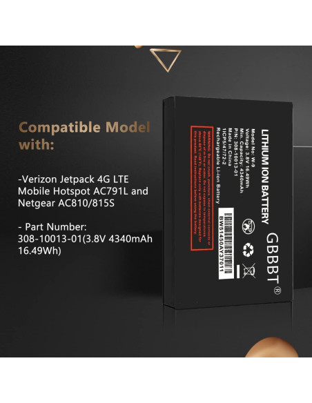 Batería W-9 4340mAh Li-ion para Verizon Jetpack AC791L