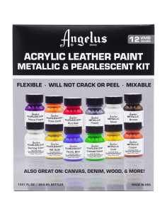 Kit de Pintura Acrílica Metálica y Perlada Angelus 12 Pack 29.57 ml 2