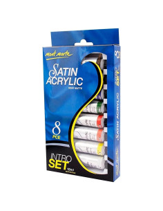 Set de Pintura Acrílica Satinada Mont Marte 8 Colores 18ml
