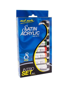 Set de Pintura Acrílica Satinada Mont Marte 8 Colores 18ml 2