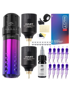 Kit de Tatuaje Inalámbrico Mast Flip 7 Longitudes 20 Agujas