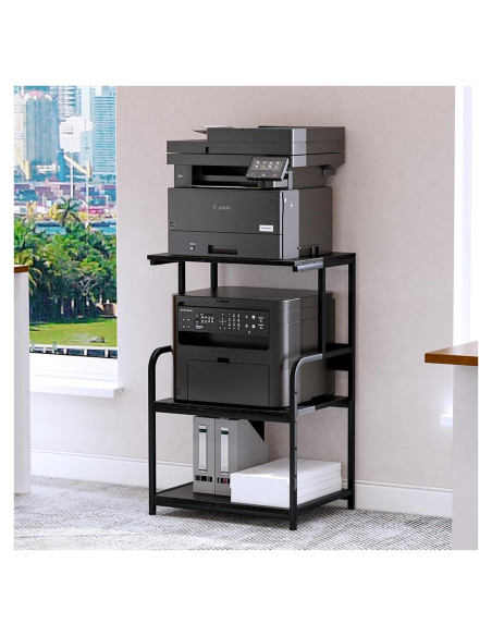 Soporte para Impresora Arbuxzuy 3 Niveles Negro 50x40x78.7cm