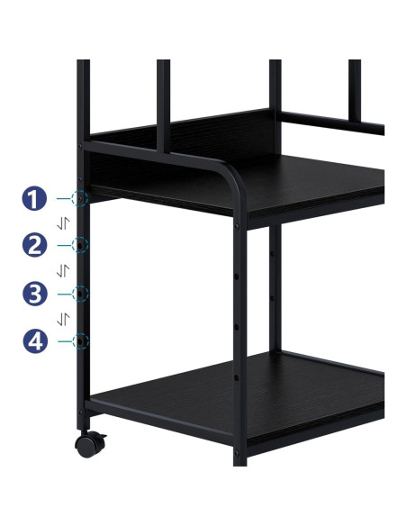Soporte para Impresora Arbuxzuy 3 Niveles Negro 50x40x78.7cm