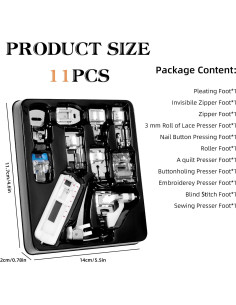 Juego de 11 Piezas de Patas de Prensatelas Cynailli 2