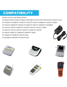 Adaptador AC DC Brother P-Touch PT-D210 9V 1.6A 2.5m 2