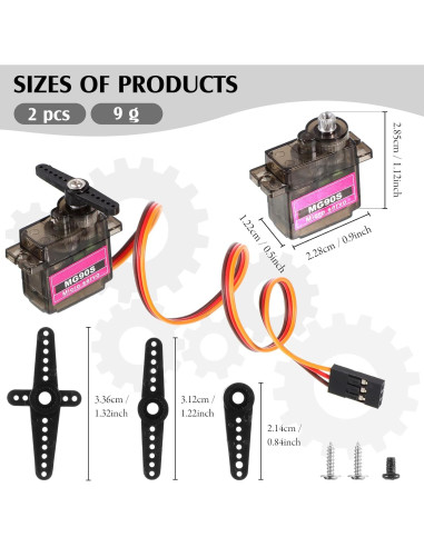 2 Servos Micro MG90S 9g Metal para Robots y Modelos RC