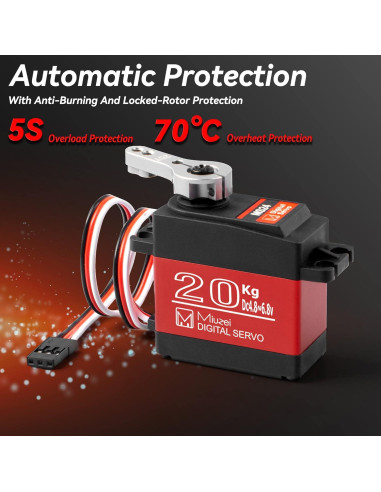 Servo Motor Digital Miuzei 20KG 270 Impermeable para RC