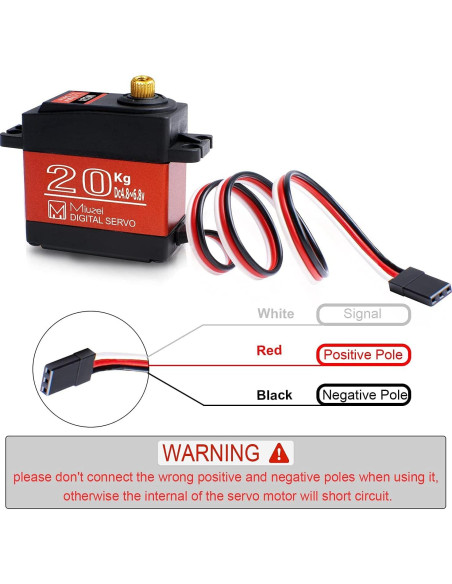 Servo Motor Digital Miuzei 20KG 270 Impermeable para RC