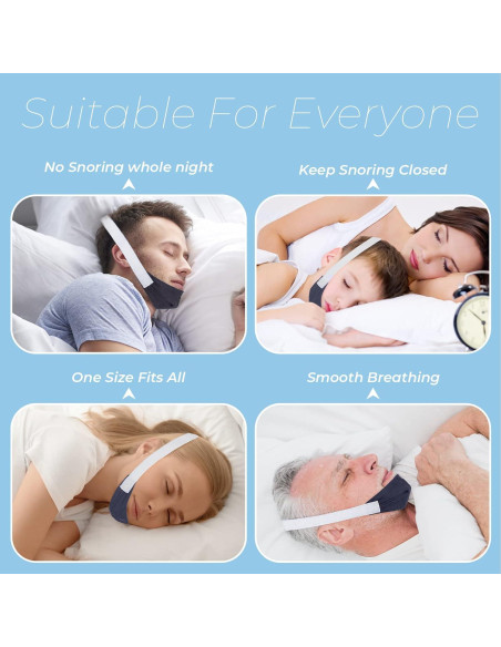 Correa de Barbilla Ajustable SyunsXoon para Ronquidos (2 Pz)