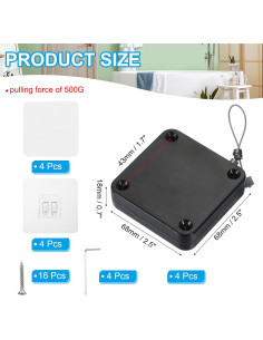 Cierre Automático de Puerta Deslizante PATIKIL 500g Negro 4Pcs 2