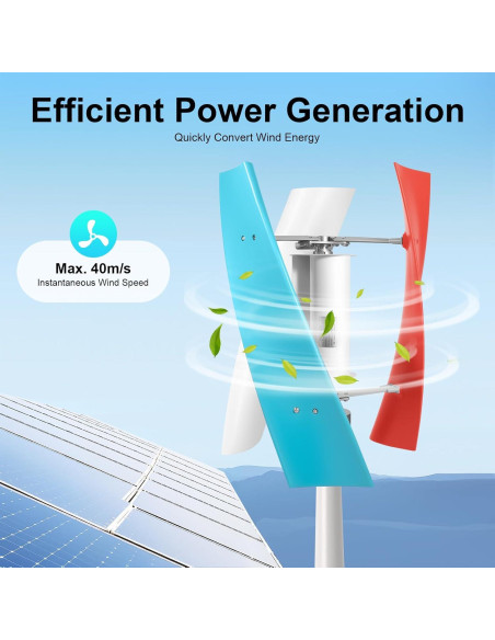 Generador Eólico 400W LIAPDG 12V/24V Portátil con Controlador