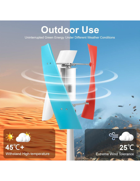 Generador Eólico 400W LIAPDG 12V/24V Portátil con Controlador