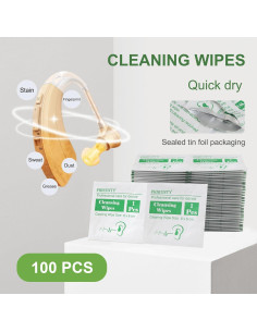 100 Toallitas de Limpieza para Audífonos Phirunty - Sin Alcohol 2