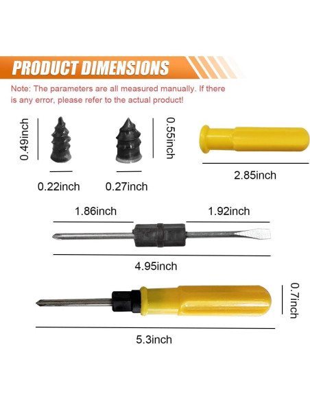 Kit de Reparación de Neumáticos de Caucho GAOLAOSY 60 Piezas