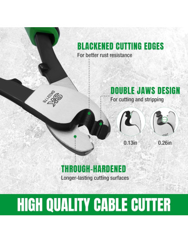 Cortador de Cable 3 en 1 SK - Aluminio, Cobre, 6.6 mm