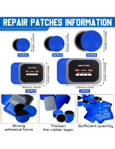 Kit de Reparación de Neumáticos Tallew 50 Pcs 5 Tamaños 2