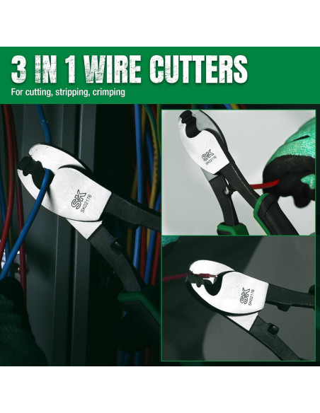 Cortador de Cable 3 en 1 SK - Aluminio, Cobre, 6.6 mm