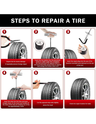 Kit de Reparación de Neumáticos Sunsoul 40 Piezas - Herramientas y Tapones