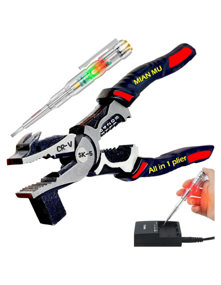 Alicate Multifuncional 6 en 1 MIAN MU 20.32 cm con Probador