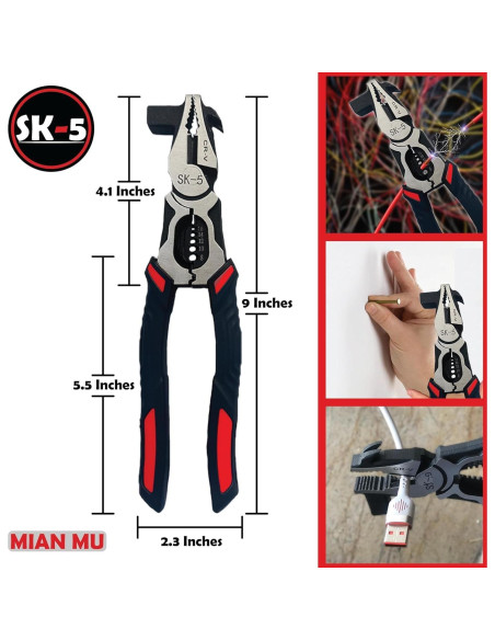 Alicate Multifuncional 6 en 1 MIAN MU 20.32 cm con Probador
